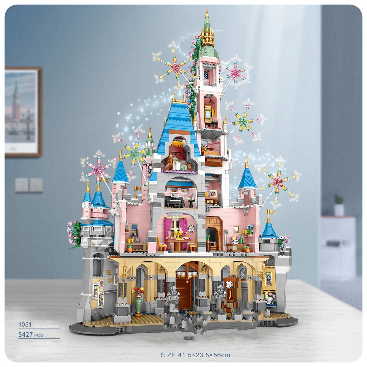 Creative Amusement Park Mini Block Fairy Tales Carnival Pink Princess Castle Construction Model Brick Figures Toy For Girls Gift