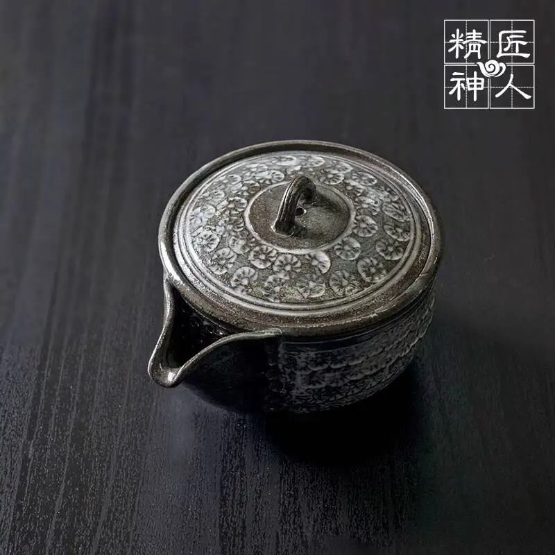 In Stock Japanese Imported Kiyomizu-Yaki Chikumashima Handmade Small Vase Coarse Pottery Teapot Tea Ware