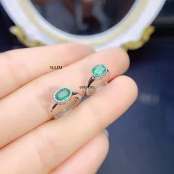 YULEM 925 Sterling Silver Natural Emerald Gemstone Wedding Bride Band Party Ear Studs Earrings Fine Jewelry Wholesale