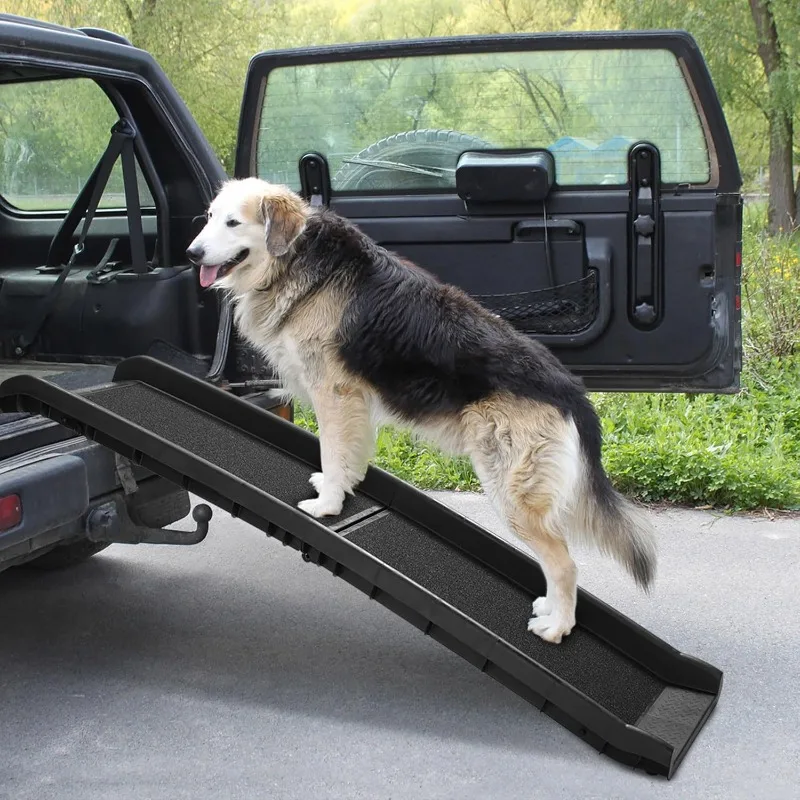 

Folding Dog Ramps, 62”L Portable Pet Ramp for Large Dogs SUV,Cars,Lightweight Cat Ramp Non-Skid Surface Steps for High B
