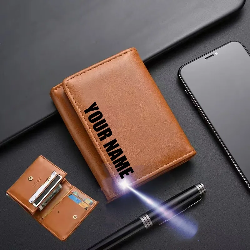 [Custom] Engraved Letter Or Name Gift Exclusive Faux Leather Wallet - Universal For Men And Women/Couples/Parents/Christmas Gift