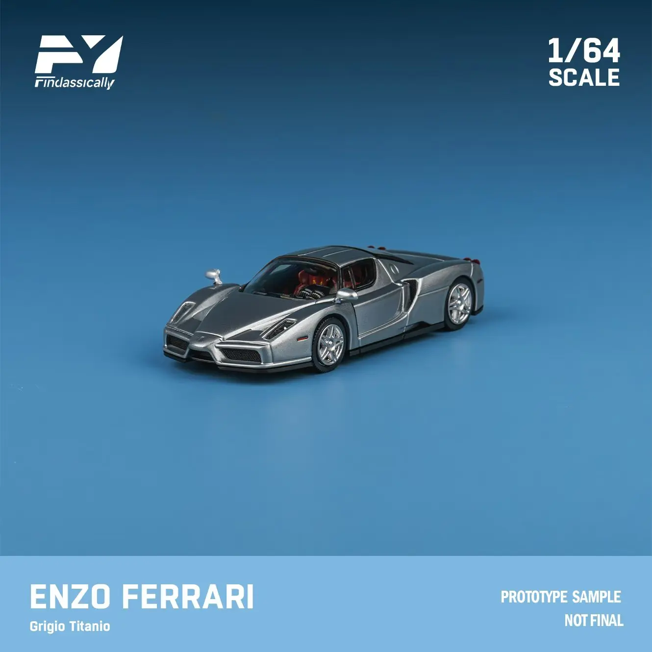 

Findclassically 1:64 ENZO Silver Color Diecast Model Car