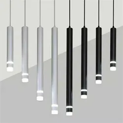 Cylinder Dimmable LED Pendant Light Long Tube 7W/10W Kitchen Dining Room Lights Round LED Pipe Hanging Lamps for Home Decor
