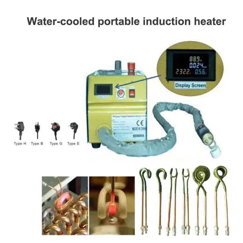 KW Heater Cooled Induction Heating hine Welding Refrigerator Copper Pipe Brazing Equipment