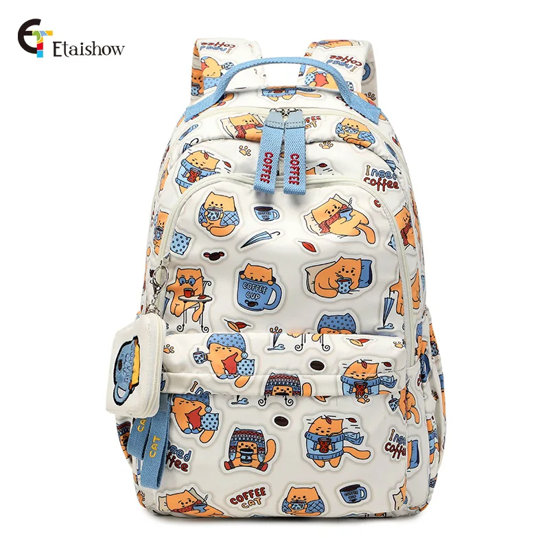 

Модный школьный рюкзак с принтом, школьная сумка для девочек, женский рюкзак большой емкости, женский рюкзак для отдыха и путешествий, Mochila
