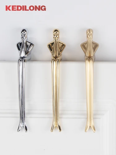 KEDLO, personalidad creativa, mango de latón macizo para hombre, armario Simple moderno nórdico, mango cromado, cajón de armario de cocina, mango dorado