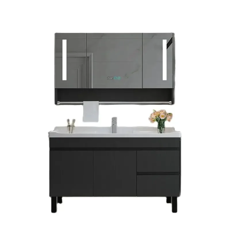 

~Simple Solid Wood Bathroom Cabinet Bathroom Wash Basin Wash Basin Inter-Platform Basin Integrated Floor Washstand