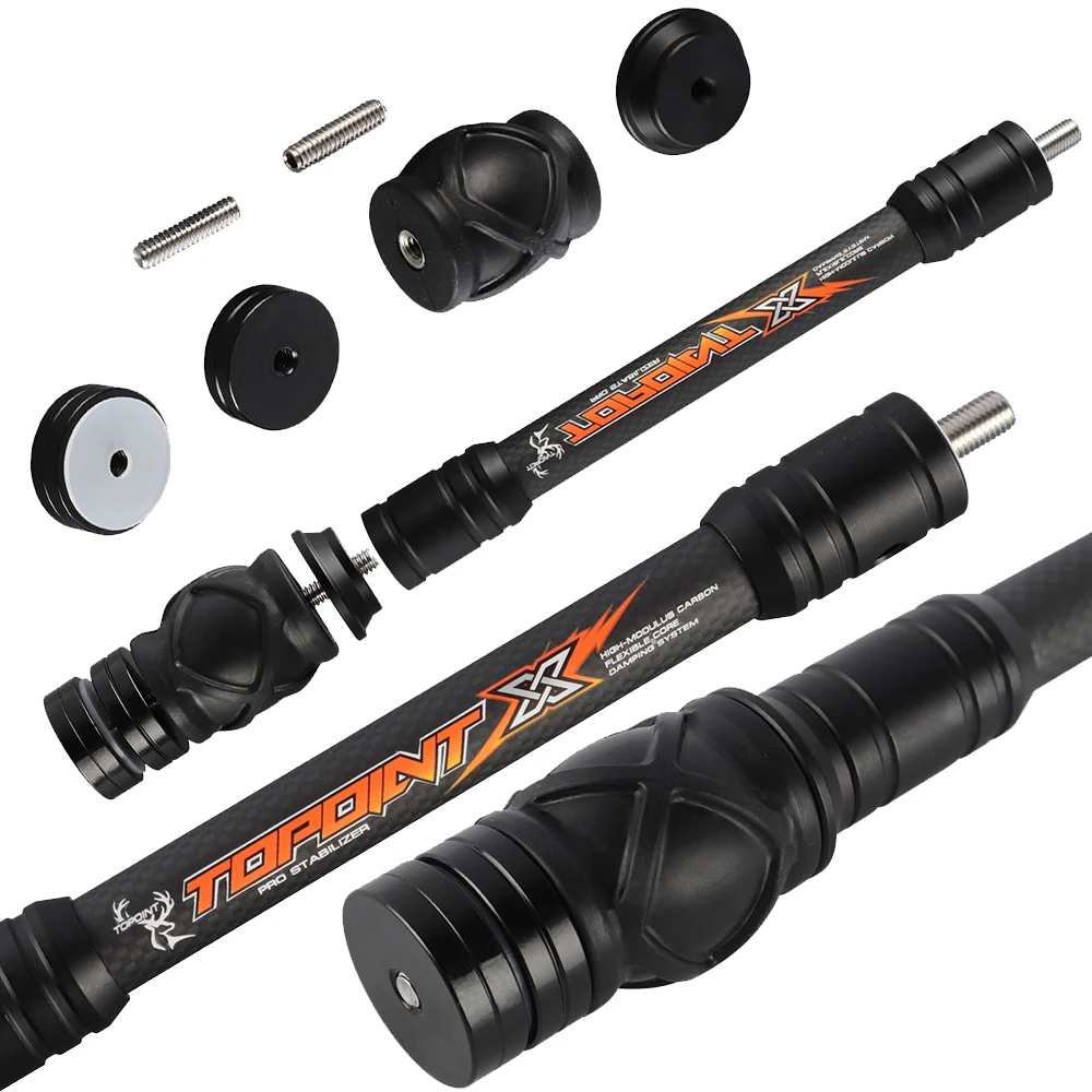 

8/10/12/15inch Compound Bow Stabilizer 3K Carbon Rod Shock Absorber Damper for Archery Hunting Target Practice Accessory
