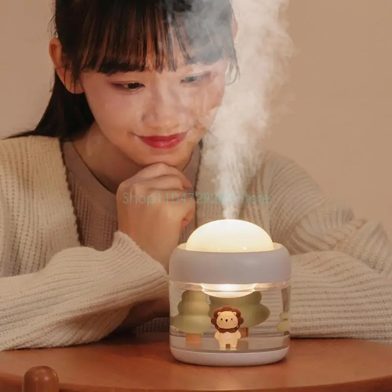 D8KE Mini Humidifier with Projection Lamp USB Cool Mist Humidifier Home