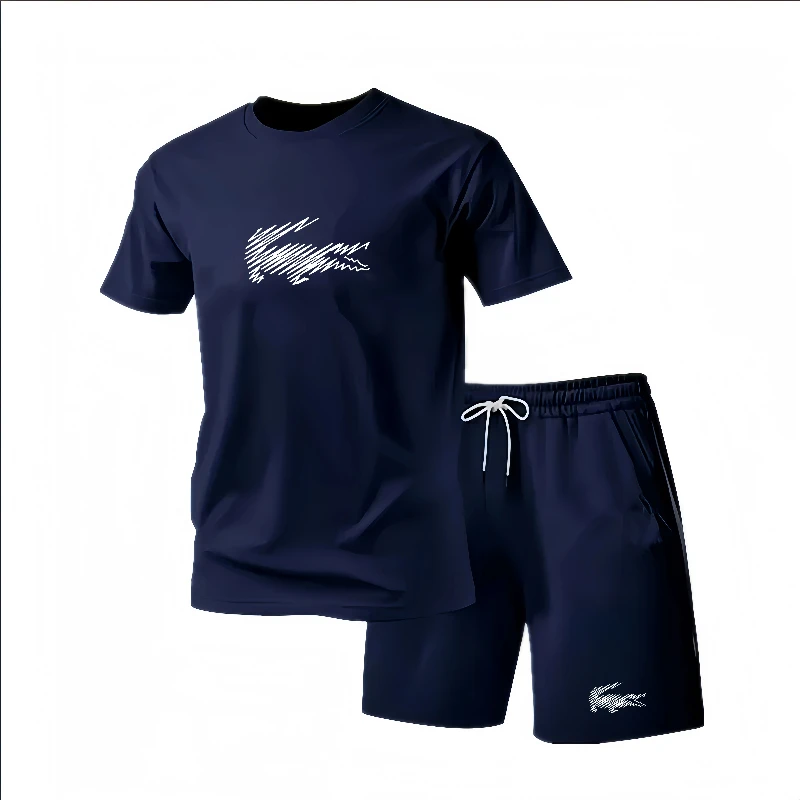 

Men's two-piece sportswear short sleeved T-shirt and pants set running and fitness sportswear 2026 summer big discount
