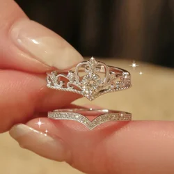 Fashion Crown Adjustable Ring for Women Copper Metal Irregular Geometry Punk Vintage Rings Girls 2024 New Y2K Trendy Jewelry