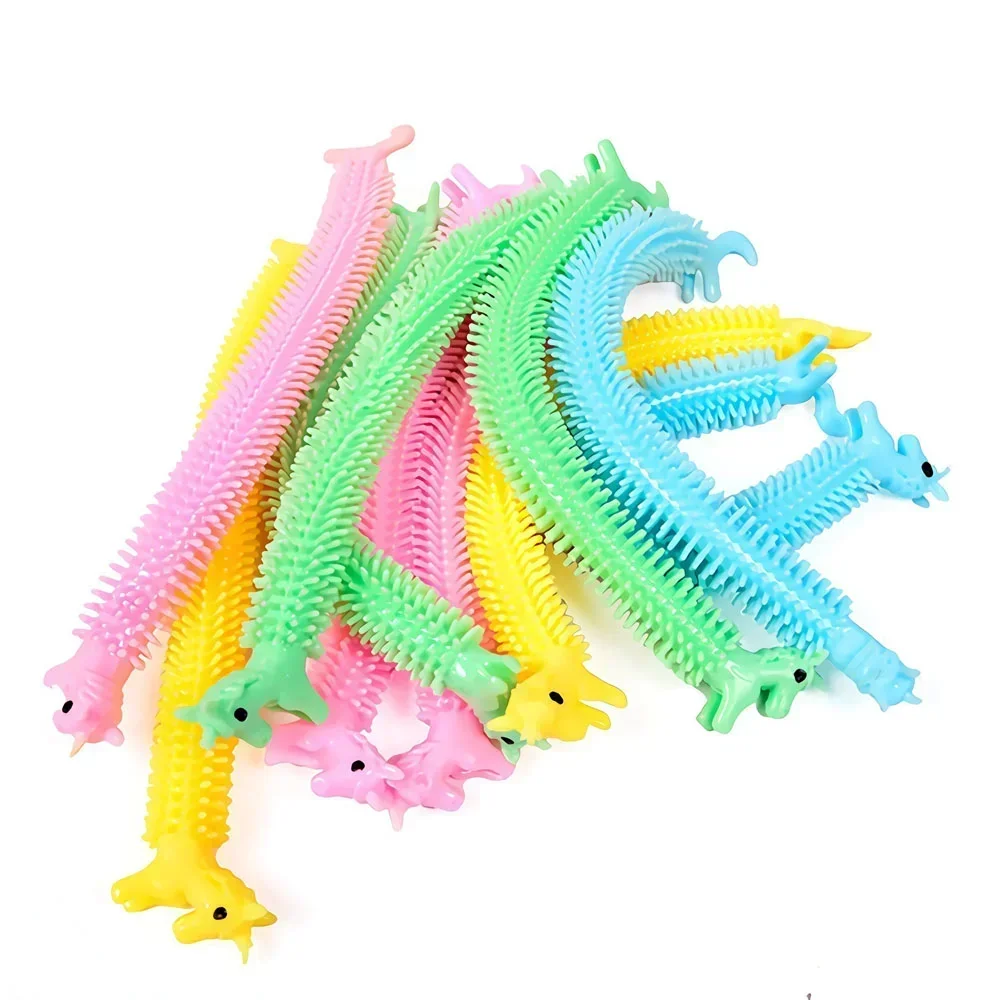 Decompression Toy Unicorn Worm Squishy Toys Flexible Glue Noodle Rubber Force Vent Squeeze String for Children Adults Gift