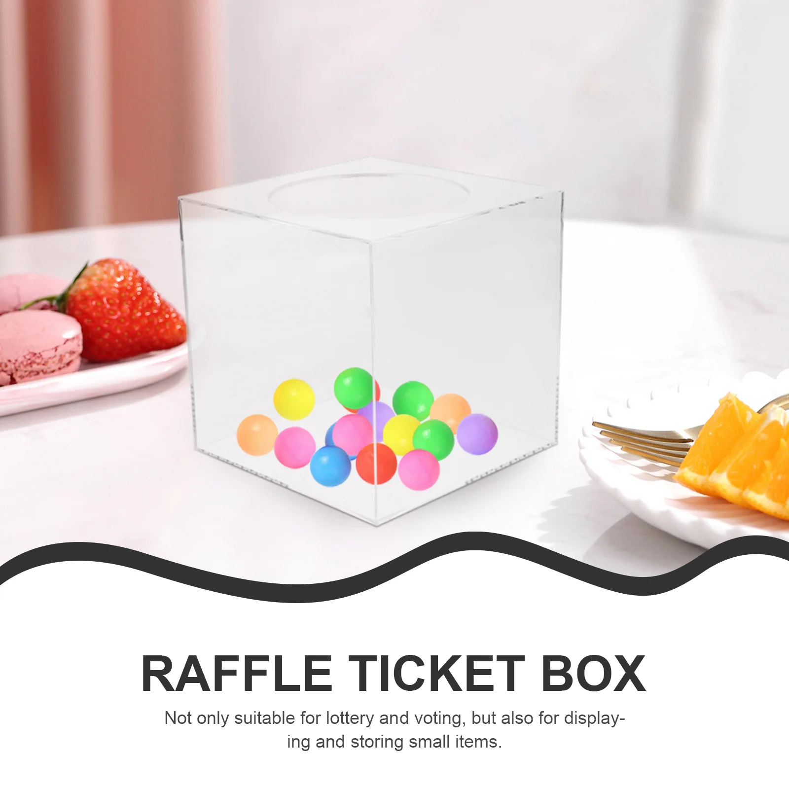 

Sturdy Acrylic Raffle Ticket Box Portable Lightweight Lottery Container for Office Gathering Donation Ballot Party Promotion