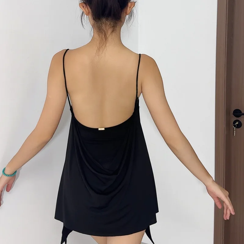 ชุดเต้นรำละติน - เสื้อชิ้นเดียวแบบไร้สายสำหรับผู้หญิงสำหรับการฝึกซ้อมการเต้นรำสมัยใหม่