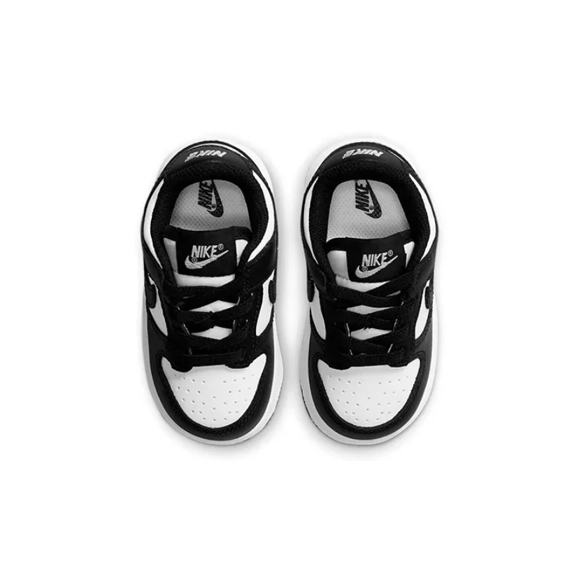 Nike Dunk white/black Trendy and versatile lightweight non-slip wear-resistant toddler shoes black and white Infant and toddler