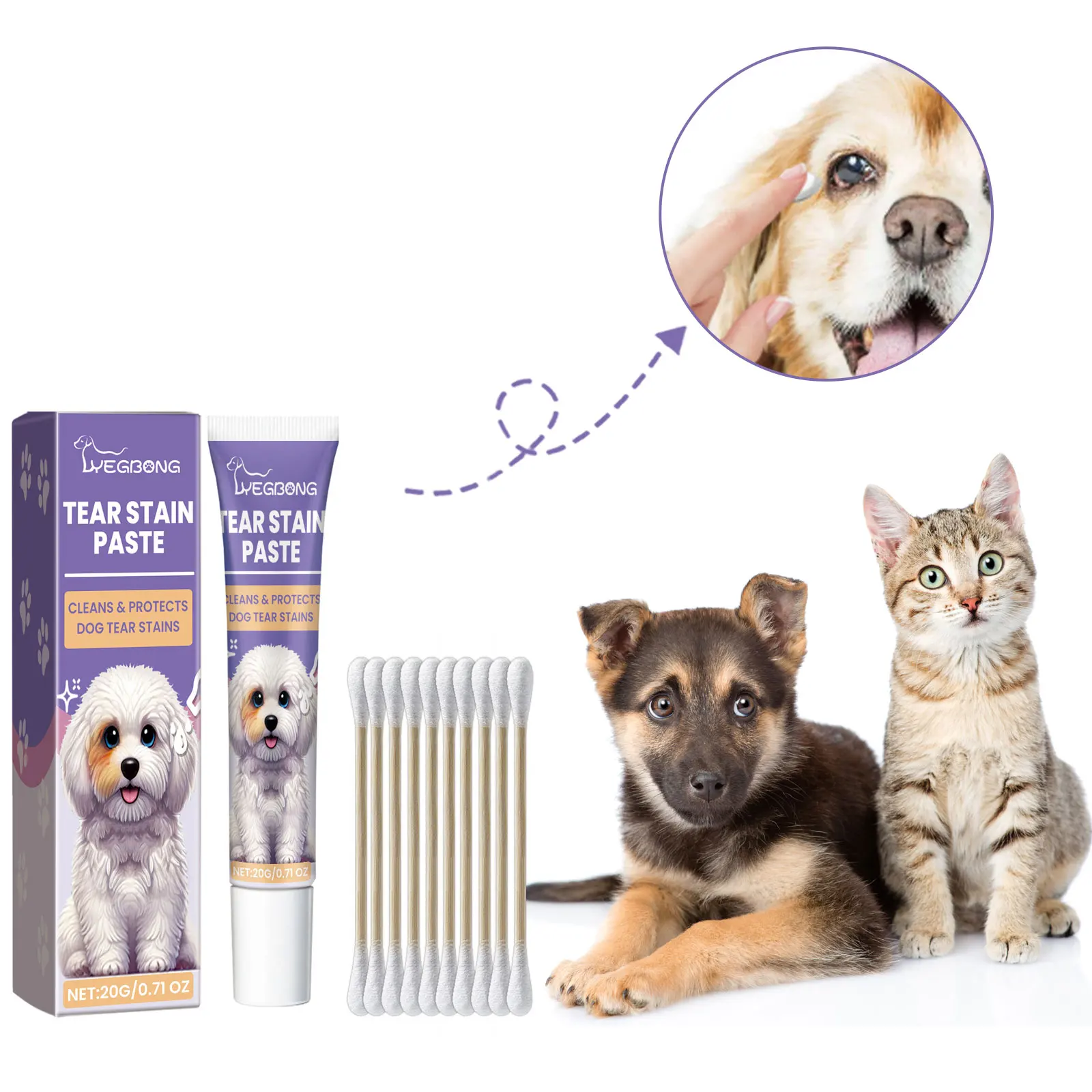 Pet Eye Ointment Tear Marks Remover Eyes Grooming Moisturizing Tears Dust Cleaning Removing Crust Mucus Dog Eye Stain Cleaner