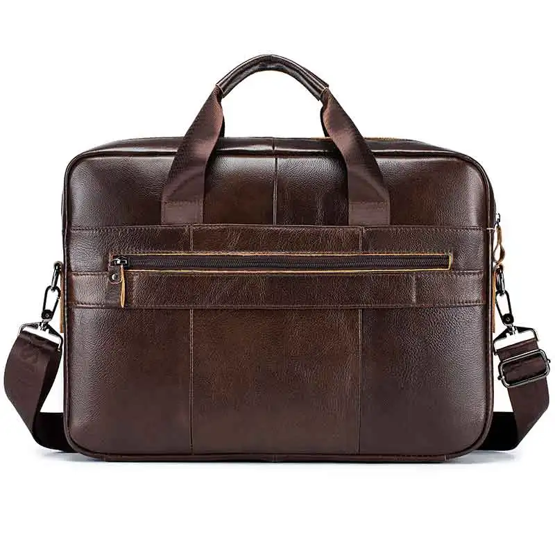 Briefcase Shoulder Messenger Bags Men's Genuine Leather 14-inch Laptop Bag's Men's Briefcase Office Business Handbag