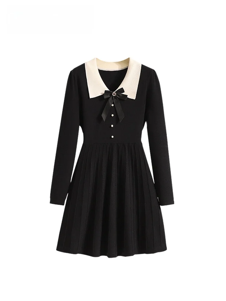 

Faionable Ne Long Sve Dr для женщин больших размеров, осень-зима, новый трикотаж Sle Ele трапециевидной формы Dr Ci Commute