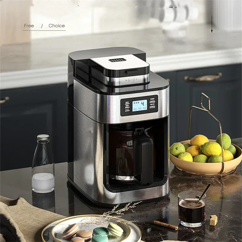 2 In1 Drip Coffee Machine Apply To Ground&Beans Home Appliances Dripping Coffee Maker With Digital Display&keep Warm