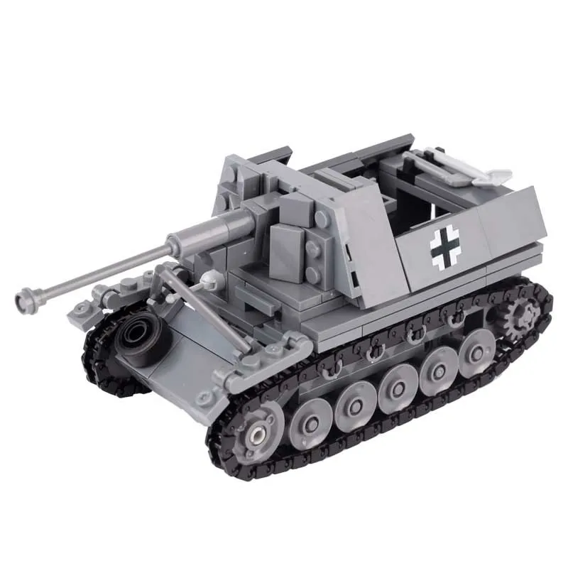 WW2 Military Tank Building Blocks B16 Tracked Light Armored Vehicle Artillery Car Set MOC Assembly Toys for Boys