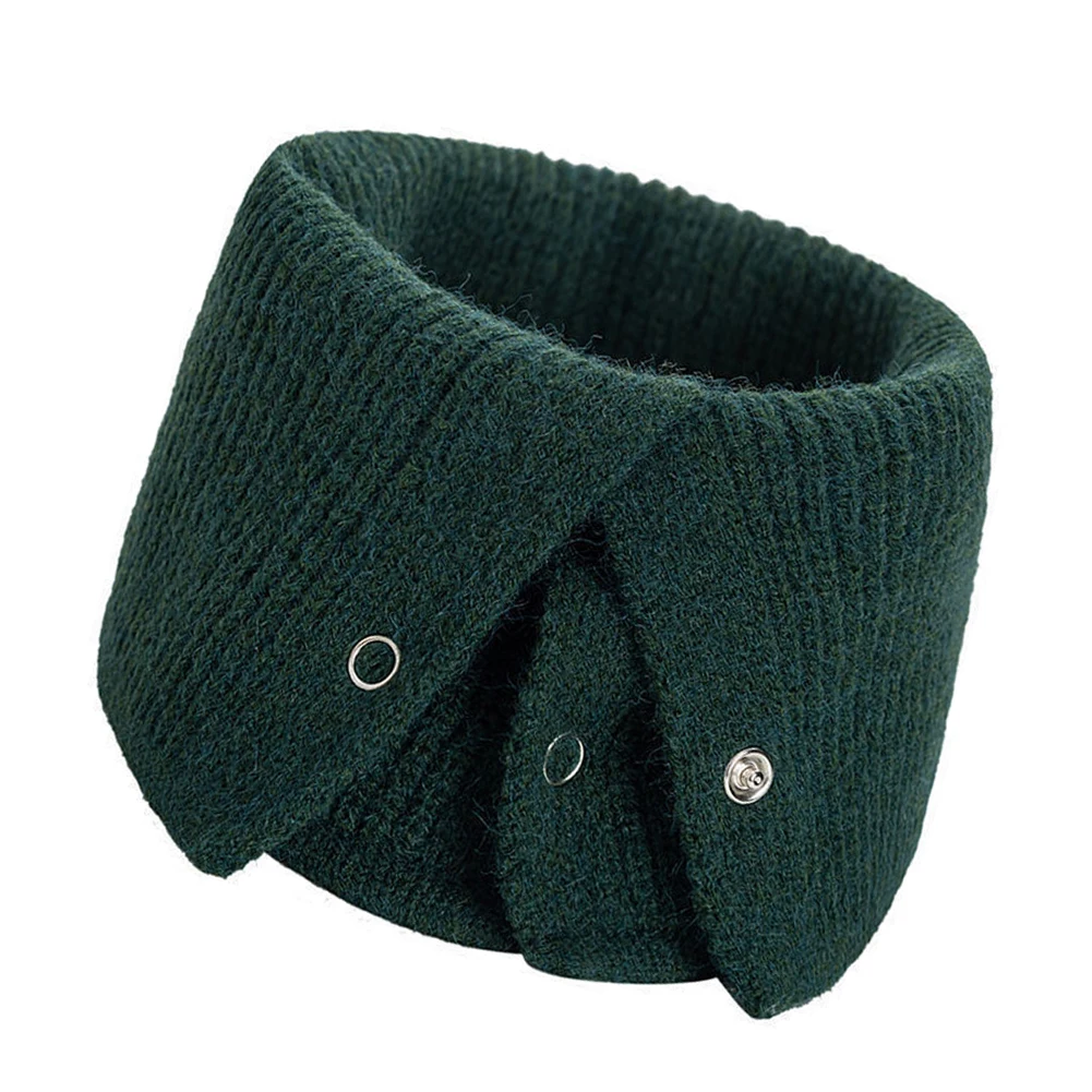 

Зимний шарф-труба с застежкой на кнопках, термошарф из плюша, ветрозащитный, для активного отдыха, езды на велосипеде, катания на лыжах, зеленый