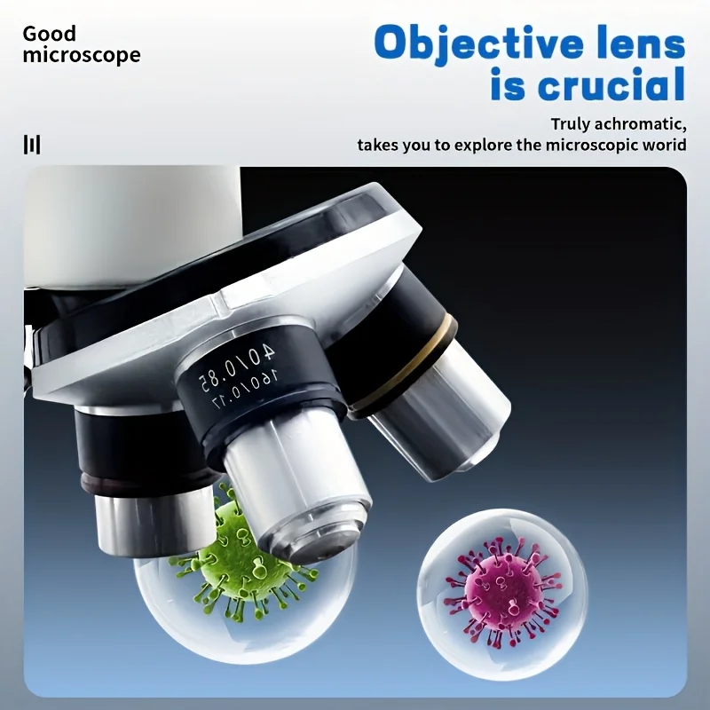 Monocular Optical Microscope 40X-2000X Microscope School Science Experimental Biology Microscope Digital Microscope for Children