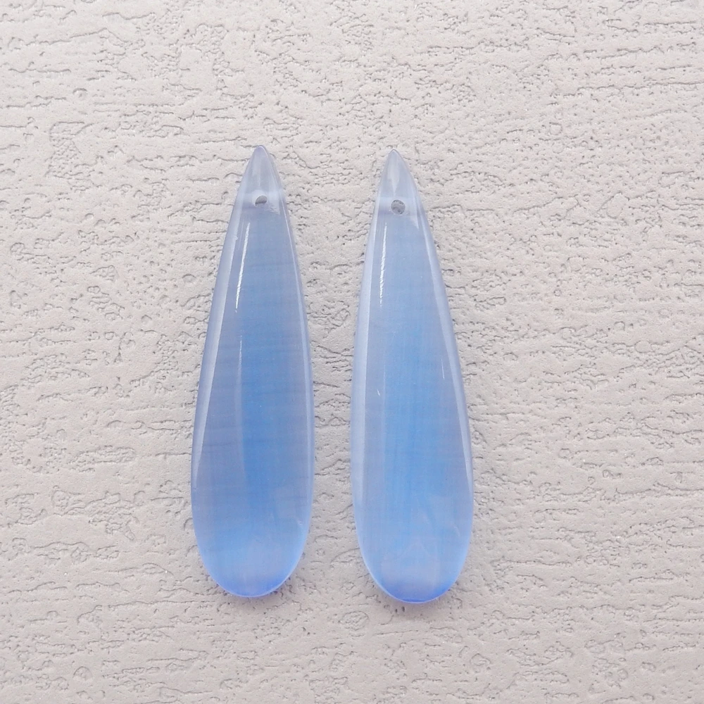 Artificial stone Gemstone Cymophane Fashion Gemstone Water Drop Earring Pair For Women Jewelry Making DIY