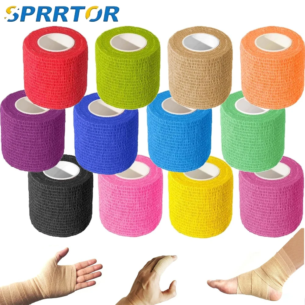 1Roll Self Adhesive Bandage Breathable Cohesive Bandage Wrap Rolls Elastic Self-Adherent Tape for Stretch Athletic,Sports,Wrist