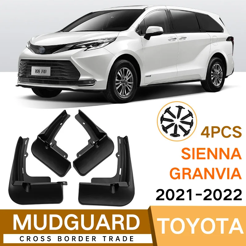 

For Toyota Sienna 2021-2022 Granvia black car mudguard Reduce dust Resist tire dirt car accessories tools