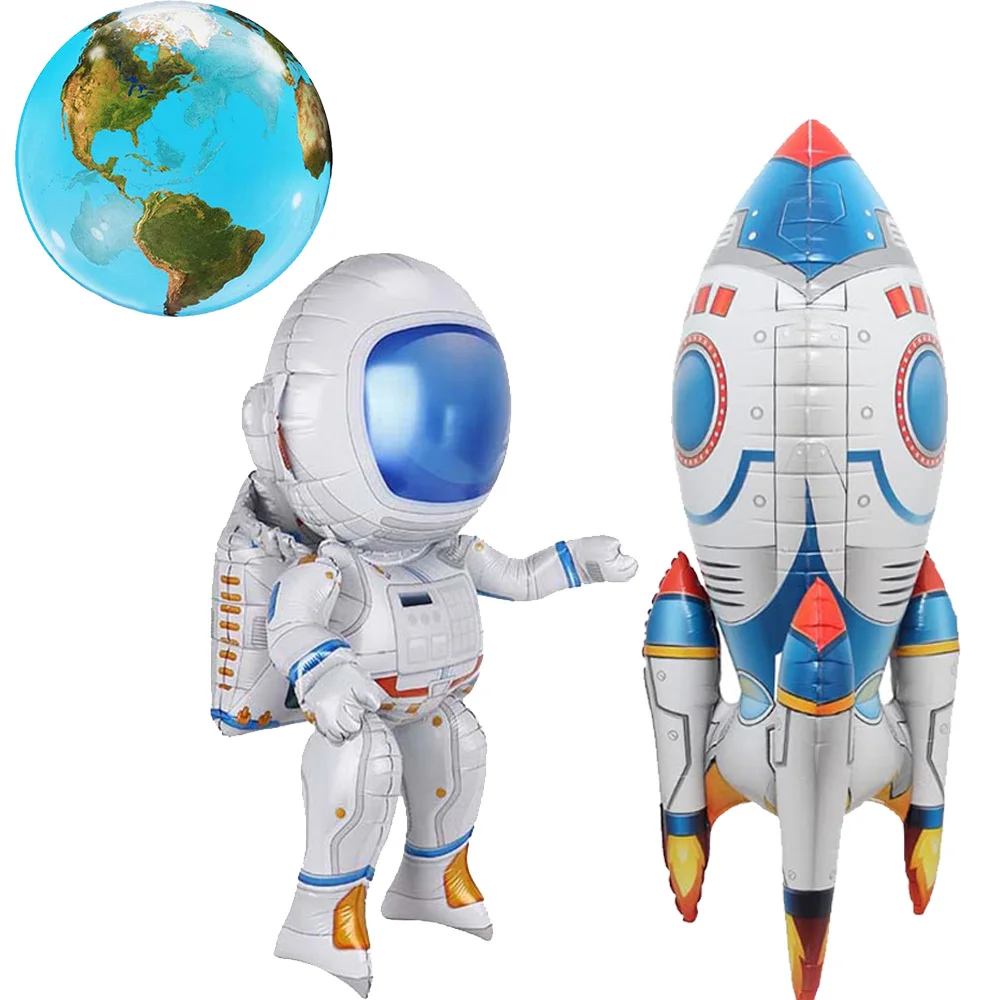 3d astronauta folha balão foguete balões espaço balões para menino crianças astronauta universo série espaço exterior festa de aniversário decoração