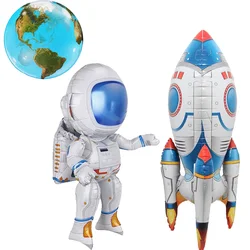 3D Astronaut Foil Balloon Rocket Balloons Space Ballons For Boy Kids Astronauta Universe Series Outer Space Birthday Party Decor