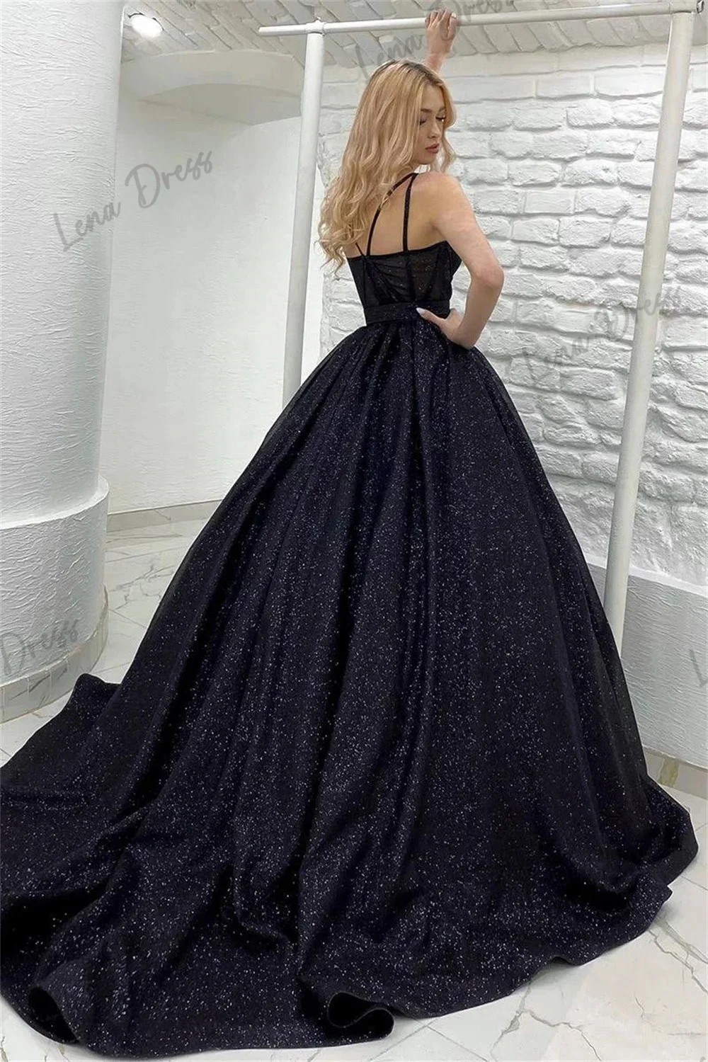 Lena-Flash Ball Dress Ball Dress 2024 Green Formal Occasion Dress Sparkling Thin Shoulder Strap Sweeping Train Party Dress