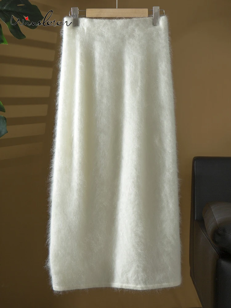 

Winsleter-100%Cashmere Elegant Skirts, High Waist Solid, Women Warm Versatile Commute A-line Skirt, 2025 Autumn Winter B5O924CC