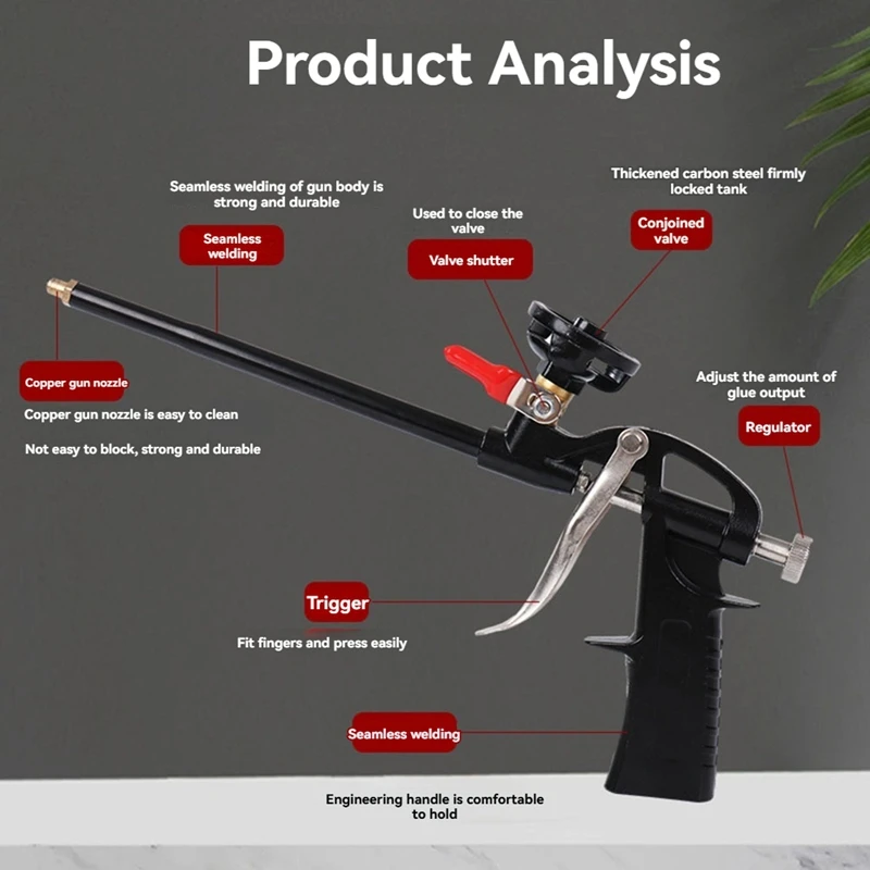 Seam Glue Gun With Switch Valve Spray Gun Foaming Agent No-Clean Spray Gun Foam Polyurethane Glue Gun For Home