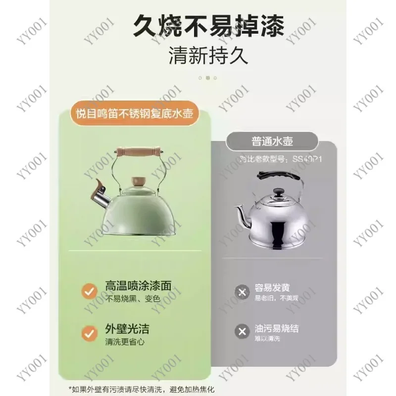 304 Stainless Steel Whistling Kettle Large Capacity for Gas Induction Cooker - view 2