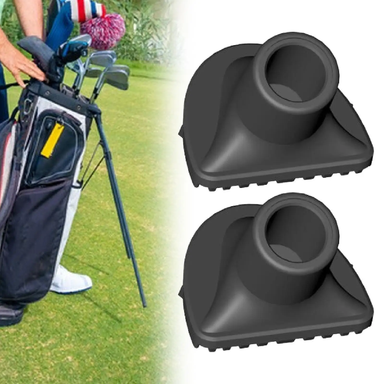 

Easy Install Golf Bag Stand Feet Wear Resistant Silicone Non Slip Essential Leg Feet for Golf Stand Bag