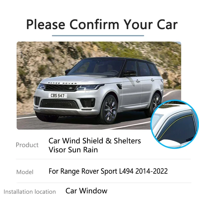 4x For Range Rover Sport MK2 L494 2014~2022 Door Rain Window Visors Protector Deflector Guard Cover Trim Windshield Accessories