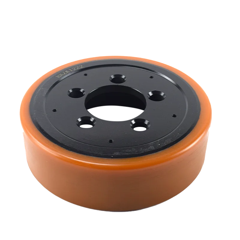 Drive Wheel PU Forklift Wheel Rubber Bandaged Steel Rimmed 248*75*80(5 holes)for Forklift Truck