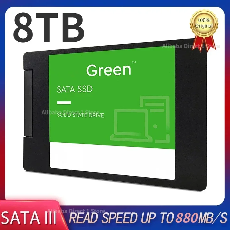 

2024 Original Green 2.5" SSD 480GB 1TB 2T Internal PC Solid State Hard Drive Disk NAND SATA 3.0 6Gb/s For Desktop Laptop