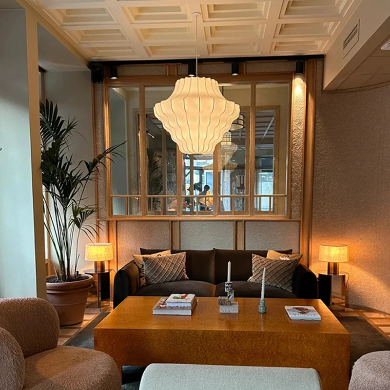 

2025 New silk ceiling hanging chandelier, hardware lustre, dimmable, for dining room Home interior lighting