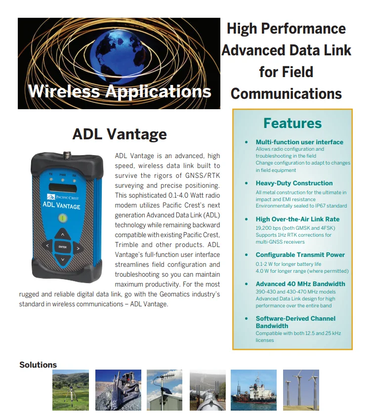 ADL Vantage data transmission radio station