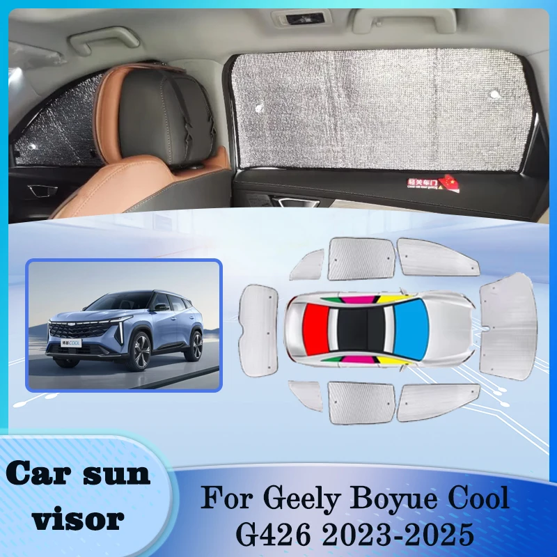 Pára-sol para geely cityray 2025 boyue legal g426 2023 2024 cobertura completa janela sombra viseira anti uv proteção acessório do carro