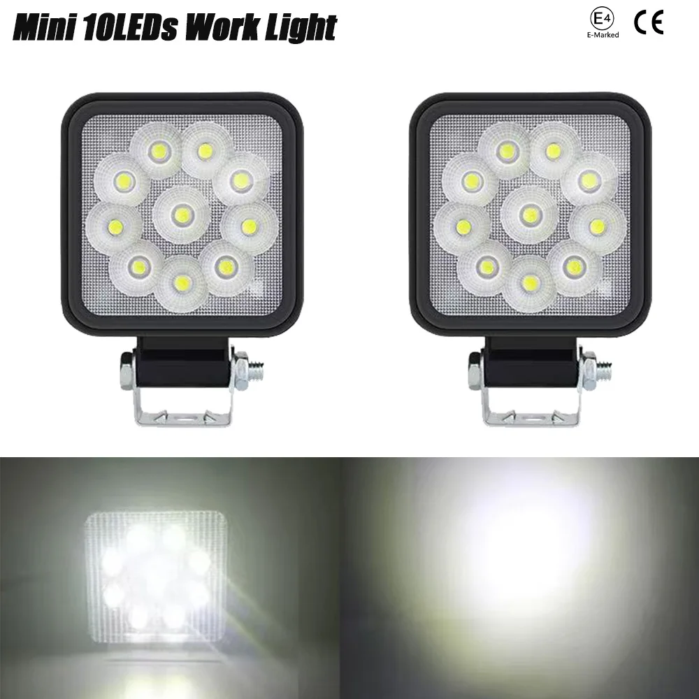 4x4 off Road LED Spotlights DC9-36V Leds Work Light Driving Lights with Mounting Brackets Tractor Car Vehicle Barra Work Light