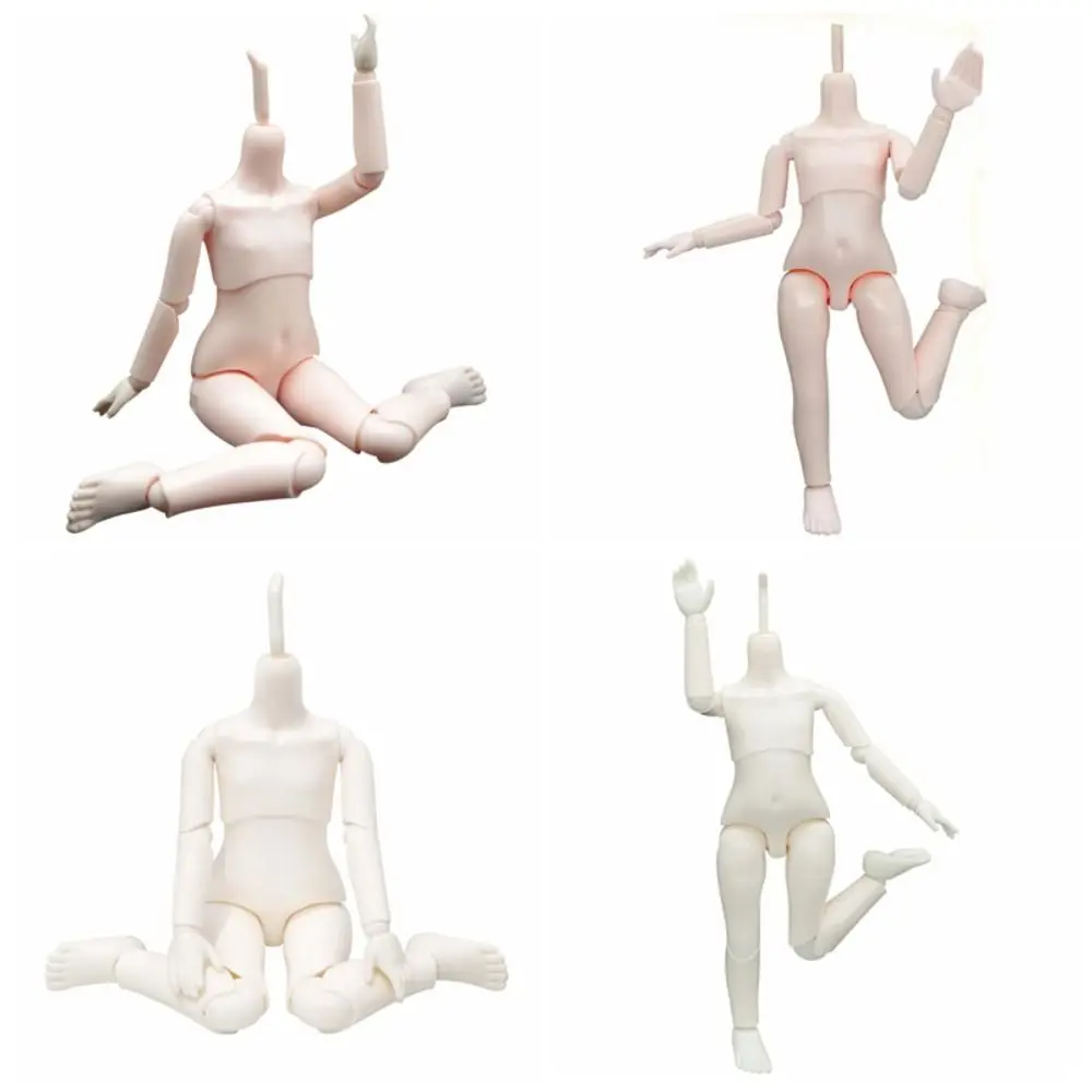 Cute Creative Without Makeup 1/6 Bjd Body White/Pink/Tan Dress Up Doll's Head 28cm Multi Joints Dolls Body Girls