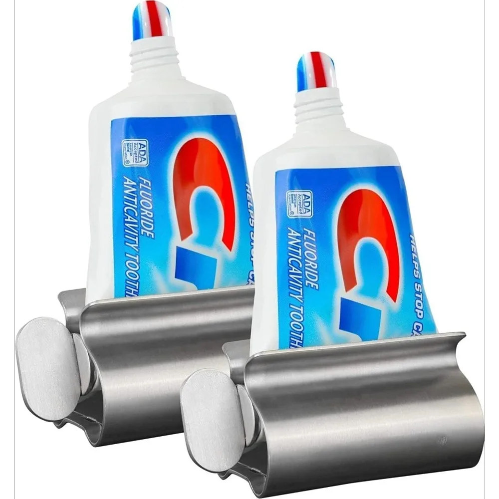 Toothpaste Squeezer Tube Roller Stainless Steel Tube Squeeze Roller 304 Stainless Steel Bathroom Manual Toothpaste Dispenser