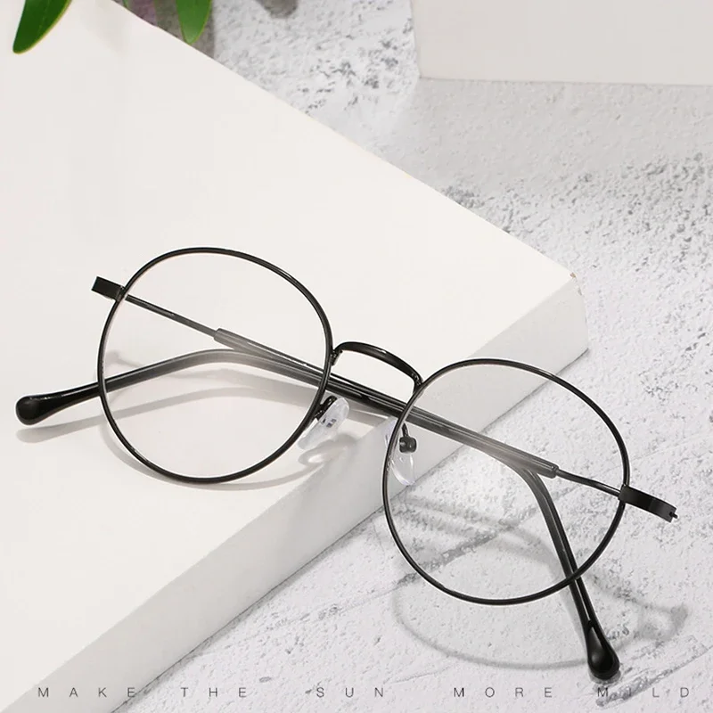 Prescription Eyeglasses Women Men Round Finished Myopia Glasses Unisex Short-sight Eyewear -1.0 -1.5 -2.0 -2.5 -3.0 -4.0 -5.0 -6