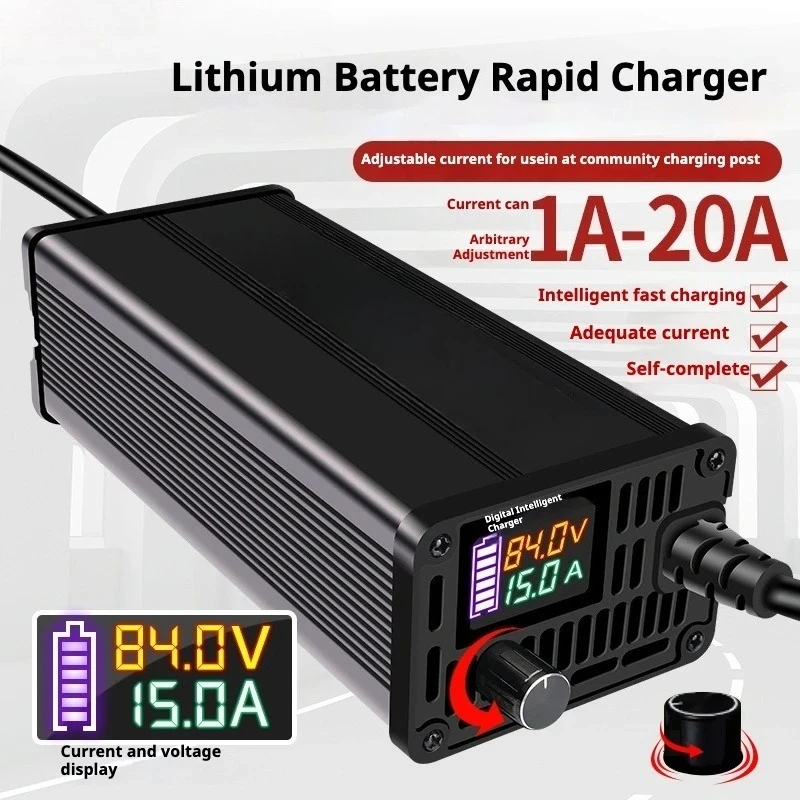 10A 15A 24V 48V 58.4V 72V 60V 84V Li-ion Lifepo4 Lithium Battery Charger Curren Adjust 13S 54.6V Fast Charge 8S 16S 20S 24S part