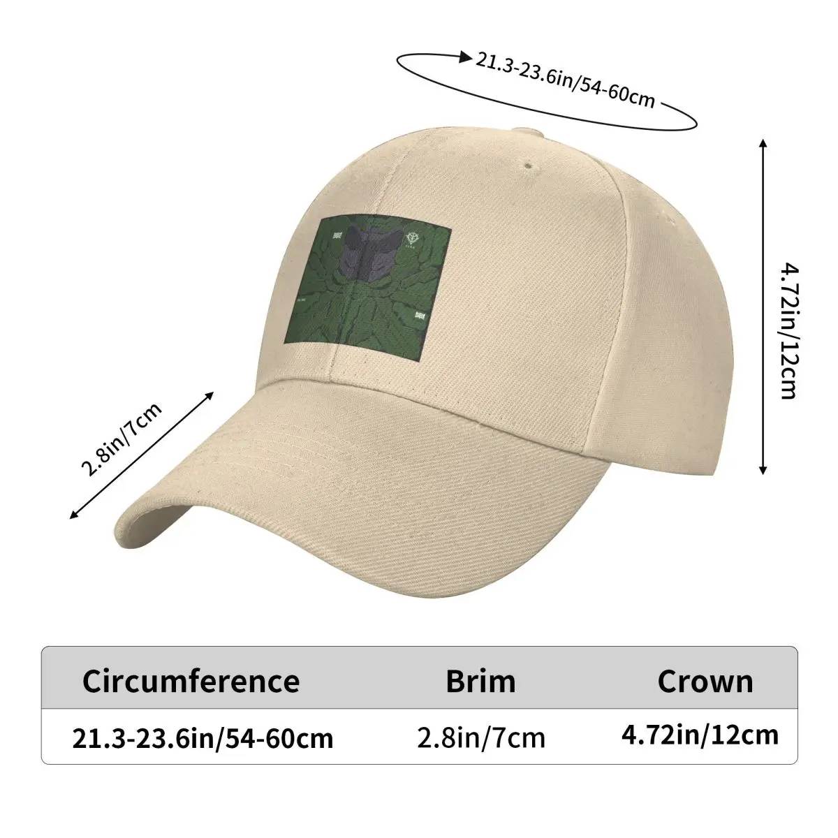 Zeon Zaku II Inspired Cap Fashion Casual Baseball Caps Adjustable Hat Hip Hop Summer Unisex Baseball Hats