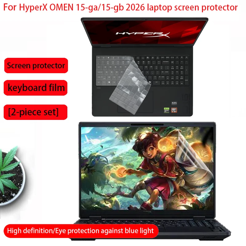 Protector de Pantalla para Laptop HP HyperX OMEN Gaming 15-ga 2026, Película Protectora de Teclado para Computadora 15-gb, Anti-Reflejante y de Privacidad