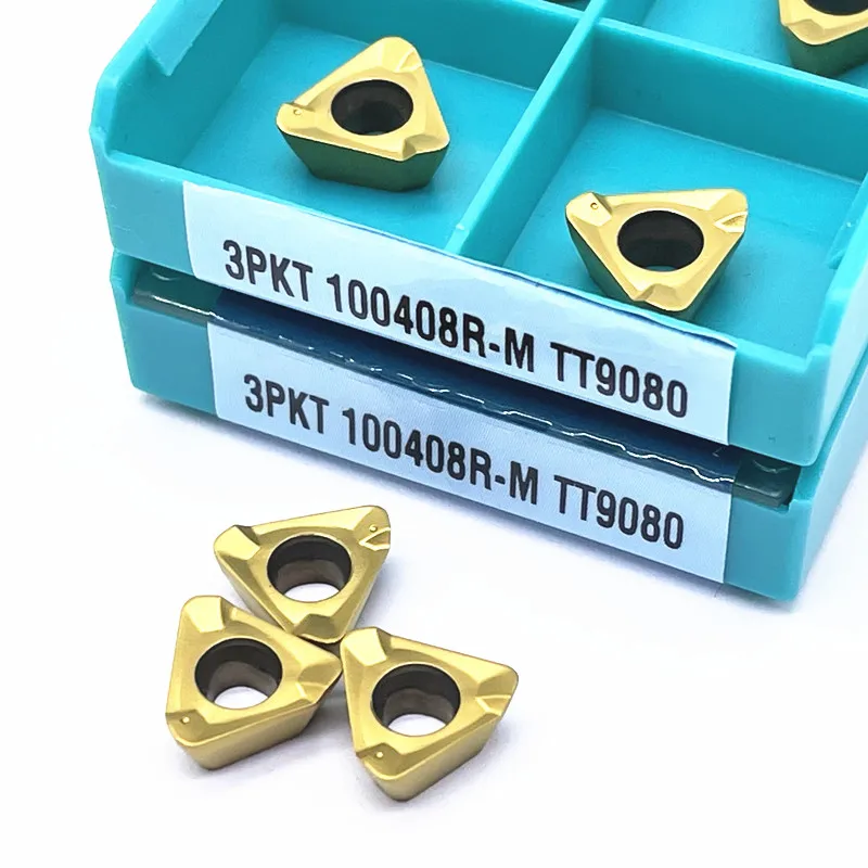 3PKT100408R M TT9080 3PKT150508R-M TT9080คาร์ไบด์ CNC มิลลิ่งแทรกสามารถจัดทำดัชนีเครื่องกลึงเครื่องมือกลึงแทรก